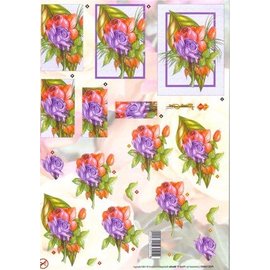 Bilder, 3D Bilder und ausgestanzte Teile usw... A4 cut sheets: Rosen