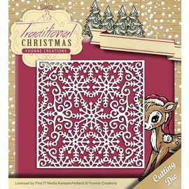 Yvonne Creations Punching and embossing template: Snowflake frame