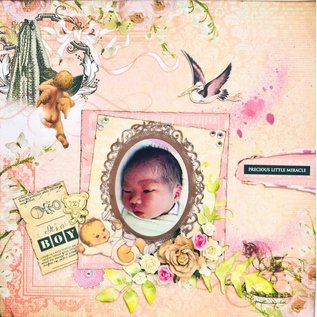 Kaisercraft und K&Company Designerblock, Peekaboo, Baby Girl