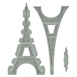 Spellbinders und Rayher Bokse og preging mal: Shapeabilities GLD 010 Le Tour Eiffel