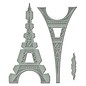 Spellbinders und Rayher Ponsen en embossing sjabloon: Shapeabilities GLD 010 Le Tour Eiffel