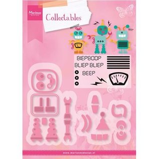 Marianne Design Stamping and embossing stencil + stamp designs: Robot