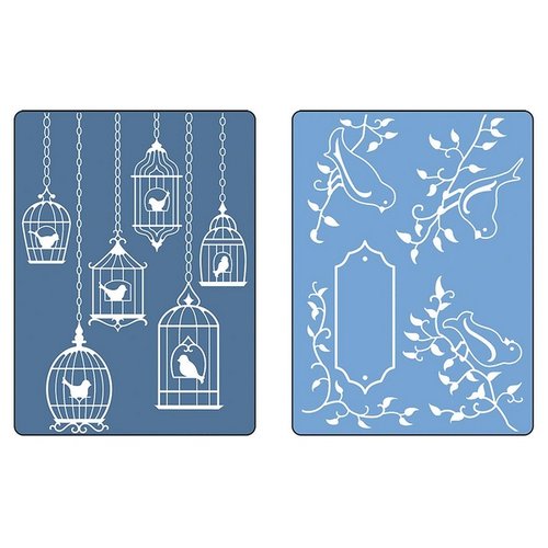 Sizzix Prägefolder, 2 Stück, Vogel und Vogelhäuser Sizzix Prägefolder, 2 Stück, Vogel und Vogelhäuser
