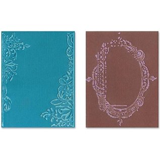 Sizzix Embossing folders, 2 pieces, frame with swirls and frames with floral motif