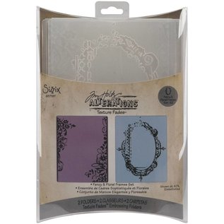 Sizzix Embossing folders, 2 pieces, frame with swirls and frames with floral motif