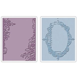 Sizzix Embossing folders, 2 pieces, frame with swirls and frames with floral motif