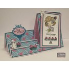 Crafter's Companion Stempel + bund tap Kort: Pige med Cupcake