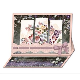 BASTELSETS / CRAFT KITS Bastelset: Triptychonkarten (carte trifold) avec des fleurs