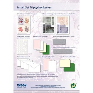 BASTELSETS / CRAFT KITS Bastelset: Triptychonkarten (carte trifold) avec des fleurs