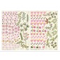 Embellishments / Verzierungen Die cut ark, sett med 2 blomsterdekorasjoner, rosa