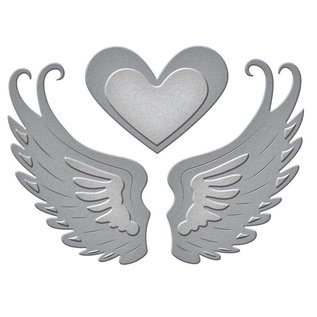 Spellbinders und Rayher Punching and embossing template: 2 wings and a heart