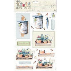 Docrafts / Papermania / Urban A4 decoupage cards set, garden motifs