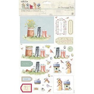 Docrafts / Papermania / Urban Set di carte decoupage in formato A4, motivi da giardino
