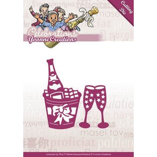 Yvonne Creations Ponsen en embossing sjabloon: Champagne