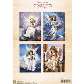 Nellie Snellen A4, Bilderbogen Vintage, Sweet angels