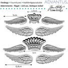 Embellishments / Verzierungen Ancient metal wings + crown