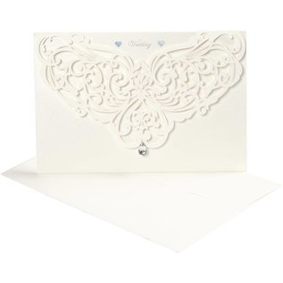 KARTEN und Zubehör / Cards Carte et enveloppes, format carte 12x17,7 cm, crème, 5 pièces, 230 g