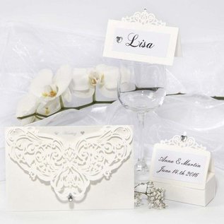 KARTEN und Zubehör / Cards Place cards, size 10,7x5,4 cm, cream, 10 pieces