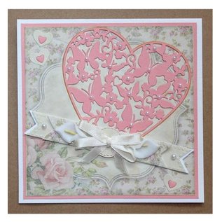 Joy!Crafts / Jeanine´s Art, Hobby Solutions Dies /  Ponsen en embossing sjablonen: Hart met vlinders