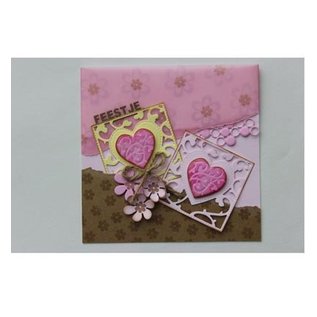 Joy!Crafts / Jeanine´s Art, Hobby Solutions Dies /  Punching and embossing stencil: square with heart