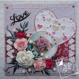 Joy!Crafts / Jeanine´s Art, Hobby Solutions Dies /  Ponsen en embossing sjablonen: Hart met kleine harten