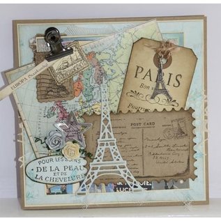 Joy!Crafts / Jeanine´s Art, Hobby Solutions Dies /  Corte y estampación plantillas: Torre Eiffel