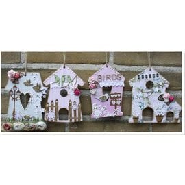 Objekten zum Dekorieren / objects for decorating MDF, decorative bird house, 4 pieces