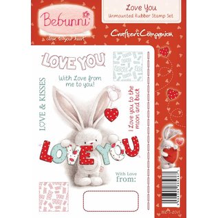 Crafters Company: BeBunni timbro di gomma, argomento BeBunni: Ti amo