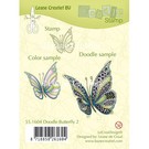 Leane Creatief - Lea'bilities und By Lene Transparant stempel: Zentangle vlinder
