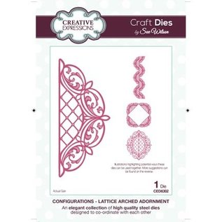 CREATIVE EXPRESSIONS und COUTURE CREATIONS Punching and embossing template, Lattice Arched Adornment