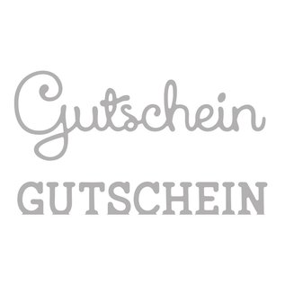 Spellbinders und Rayher Stanzschablone Set: Text Gutschein