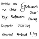 Stempel / Stamp: Transparent Transparent stamps: text for different occasions