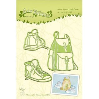 Leane Creatief - Lea'bilities und By Lene Stamping and Embossing stencil, backpack and hiking boots