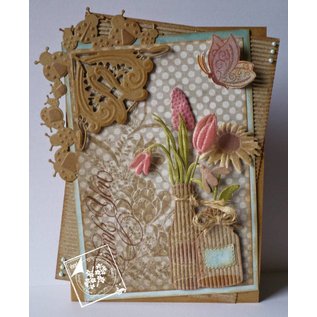 Joy!Crafts / Jeanine´s Art, Hobby Solutions Dies /  Kutte og prege sjablonger, border med marihøne