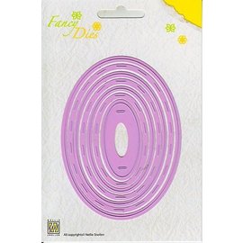 Nellie Snellen Stampen en Embossing stencil, ingesteld Oval