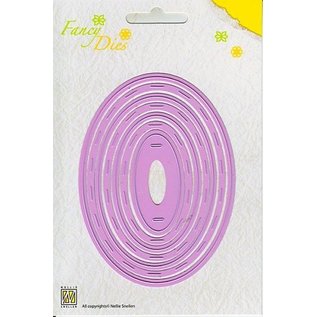 Nellie Snellen Stamping and Embossing stencil, set Oval