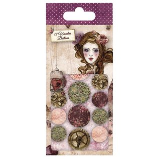 Embellishments / Verzierungen Santoro Willow, boutons de créateurs de bois