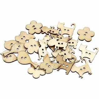 Embellishments / Verzierungen 15 decoratieve knopen, afmetingen 22x21 mm, dikte 2 mm