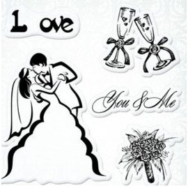 Stempel / Stamp: Transparent Tampons transparents fixés, de mariage "You & Me"