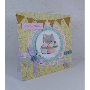 Docrafts / Papermania / Urban Card Set 12 Designer Kaarten & Enveloppen, Little Meow