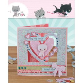 Docrafts / Papermania / Urban Kort sett 12 Designer Kort og konvolutter, Little Meow