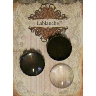 Embellishments / Verzierungen 2 glass cabochons med ramme