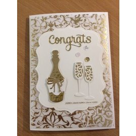 Spellbinders und Rayher Estampage et de gaufrage pochoir, Spellbinders, Bouteille + 2 verres