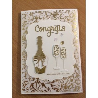 Spellbinders und Rayher Stampaggio e goffratura stencil, Spellbinders, Bottiglia + 2 bicchieri