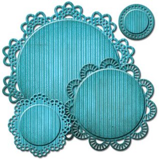 Spellbinders und Rayher Stamping and Embossing stencil, Spellbinders, lace decorative frame around