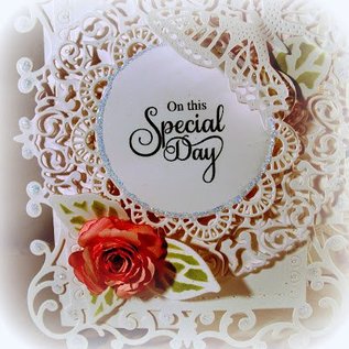 Spellbinders und Rayher Stampaggio e goffratura stencil, Spellbinders, pizzo cornice decorativa in giro