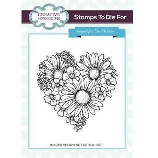 CREATIVE EXPRESSIONS und COUTURE CREATIONS Rubber stamp, Heart of Blossoms