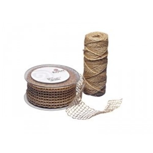 Embellishments / Verzierungen Jute-Netzband, natur, 50 mm, Meterware Embellishments / Verzierungen Jute-Netzband, natur, 50 mm, Meterware