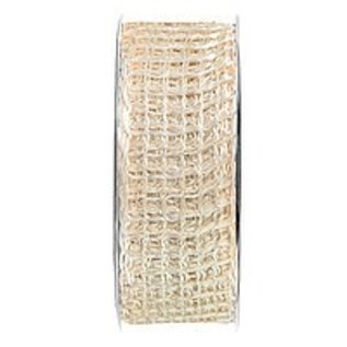 Embellishments / Verzierungen Jute bande de maille, réseau de bande, largeur 70 mm, crème, vendu au mètre