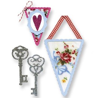 Sizzix Stamping template, banners and keys